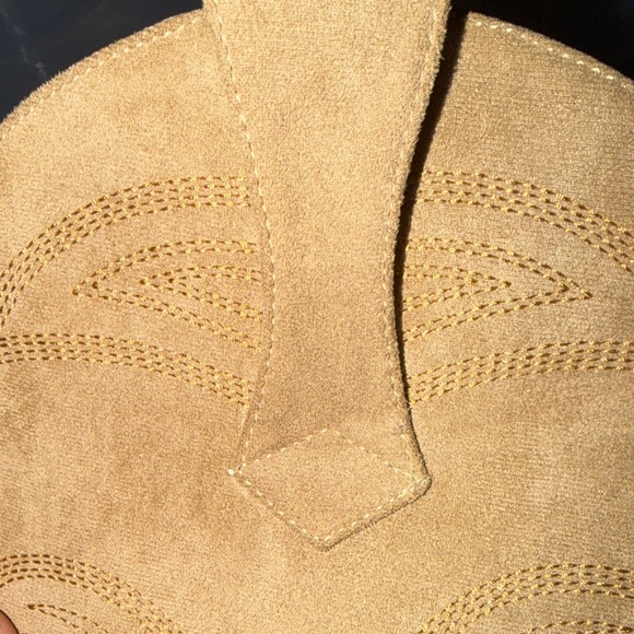 Wetkiss Knee High Tan Cowboy Faux Suede Boots for Women - Picture 7 of 10